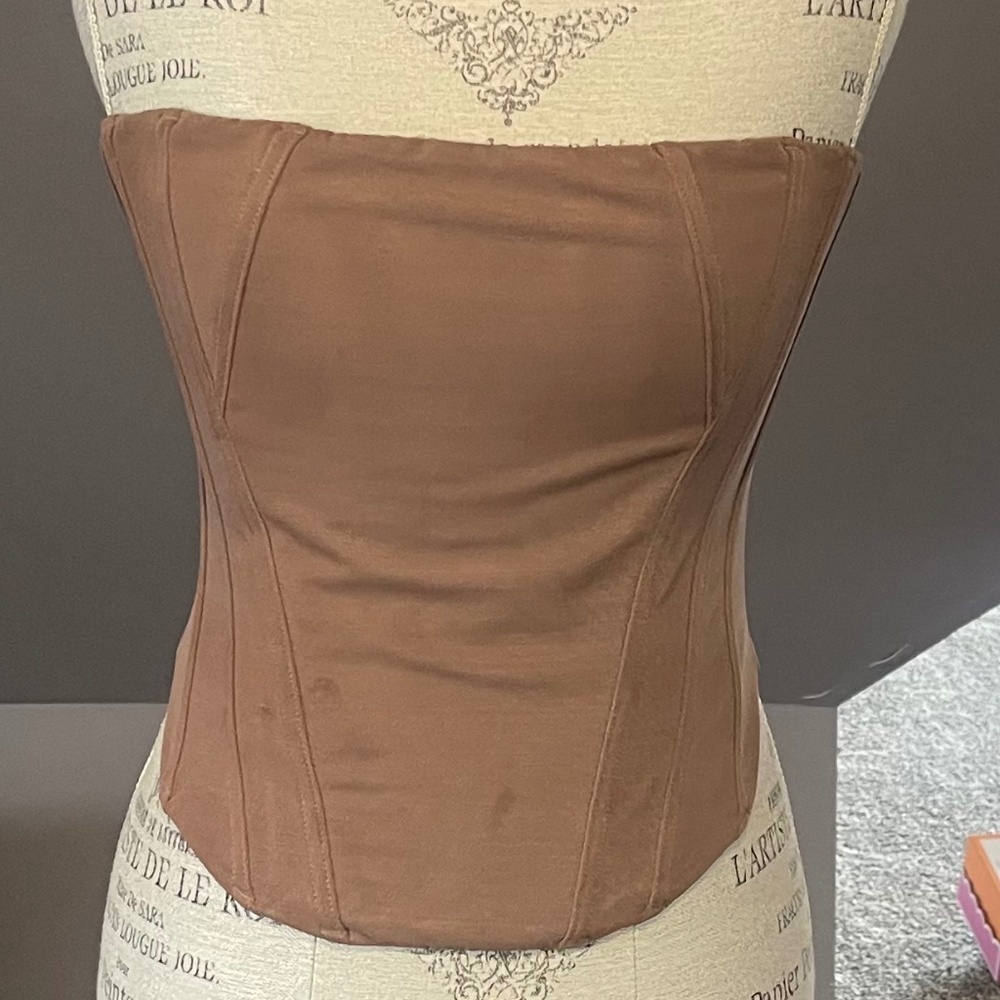 White Fox Boutique Brown Corset Top